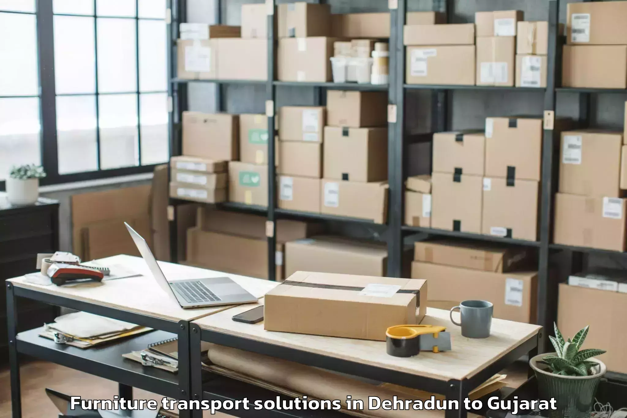 Efficient Dehradun to Jambughoda Furniture Transport Solutions